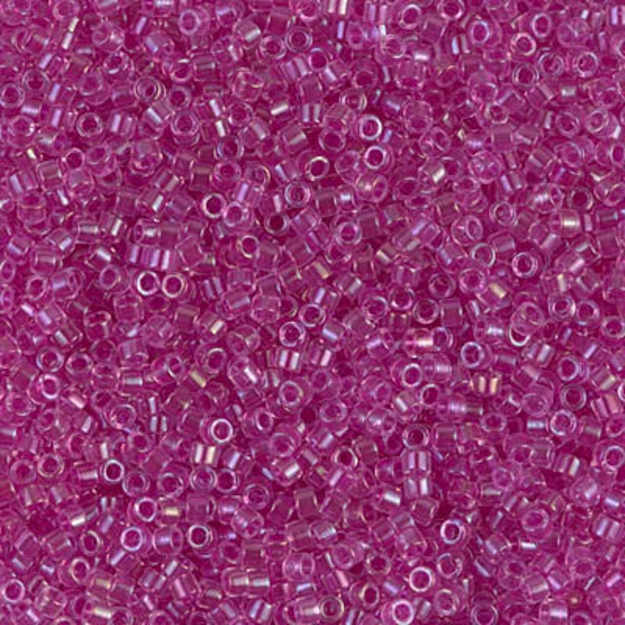Miyuki Delica Bead 11/0, DB0074, Fuchsia Lined Crystal AB, 5 grams